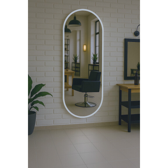 Frisörkonsol barberkonsol frisörspegel LED 170x70 PRO akryl