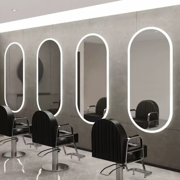 Frisörkonsol barberkonsol frisörspegel LED 170x70 PRO akryl