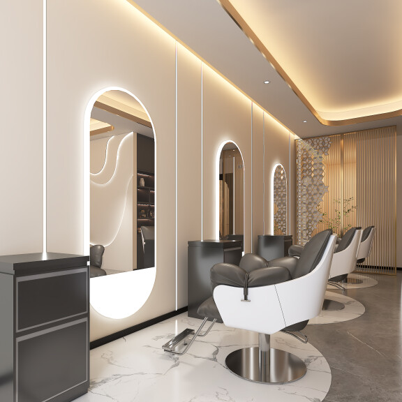 Frisörkonsol barberkonsol frisörspegel LED 200x80 PRO akryl