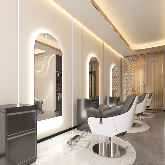 Frisörkonsol barberkonsol frisörspegel LED 200x80 PRO akryl