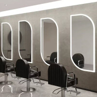 Barberkonsol frisörkonsol frisörspegel LED 170x70 PRO akryl