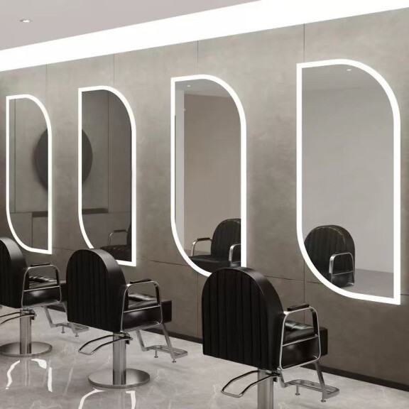 Barberkonsol frisörkonsol frisörspegel LED 170x70 PRO akryl