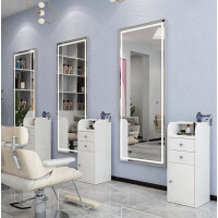 Frisörkonsol barberkonsol frisörspegel LED aluminiumram 180x70 PRO