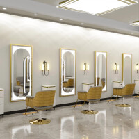 Konsol frisör barber kosmetisk spegel LED-ram aluminium 170x70 STD