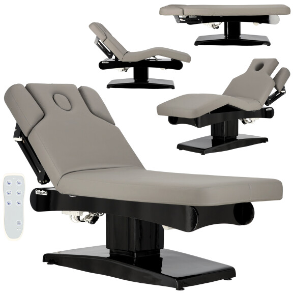 Elektrisk uppvärmd massagebänk kosmetisk rehabiliteringsbord grå Declan