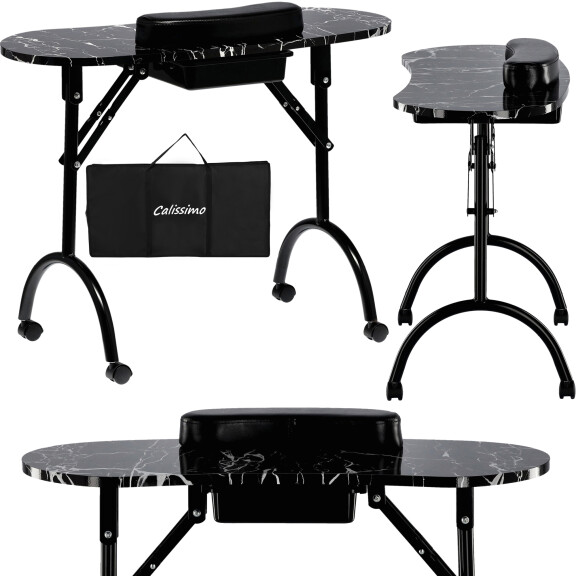 Hopfällbart mobilmanikyrbord svart CB-8001-BLACK