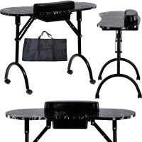 Hopfällbart mobilmanikyrbord svart CB-8001-BLACK