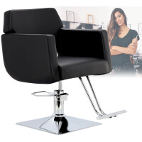 Fotel za frizere Chloe Black hidraulični okretni naslonjač za noge za frizerski salon frizerska stolica