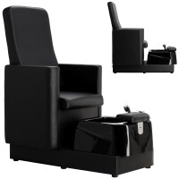 Klassisk kosmetisk stol med hydromassage för pedikyr för SPA-salong svart
