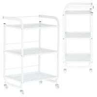 Kosmetisk frisörassistent till salong 1027A universell skåpvagn med tre glashyllor på hjul