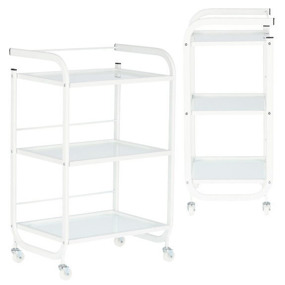 Kosmetisk frisörassistent till salong 1027A universell skåpvagn med tre glashyllor på hjul