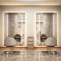 Konsol frisör spegel aluminiumram LED 200x100 PRO