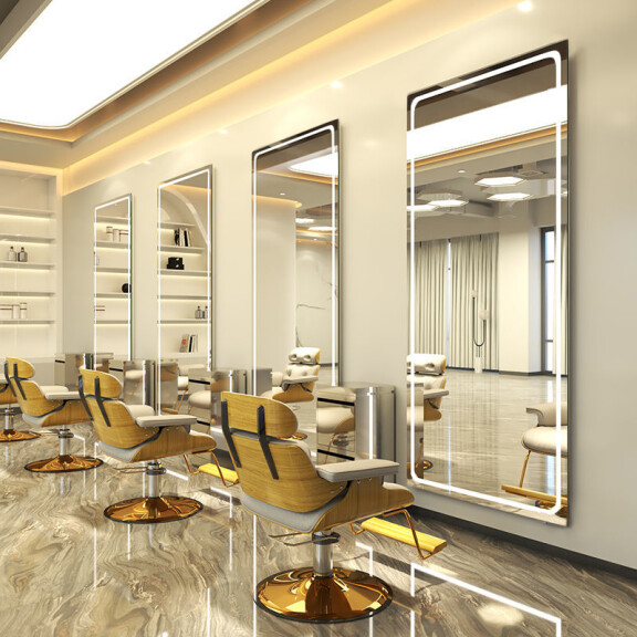 Konsol konsolet frisör spegel aluminiumram LED 170x70 PRO