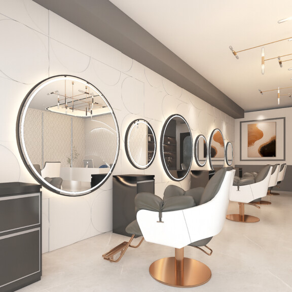 Frisörkonsol frisörkonsol kosmetisk LED-spegel 110x110 PRO