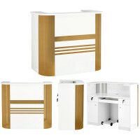 Frisör receptionsdisk lackerad Lexa 120 cm kosmetik för salong SPA-skåp guld