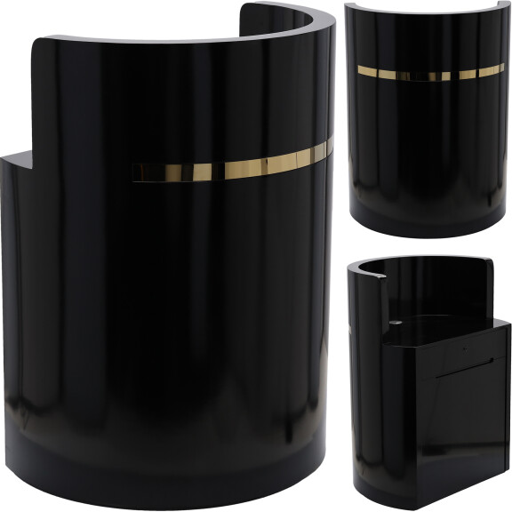 Frisörbord lackerad Elia 80 cm kosmetik för salong SPA-skåp svart