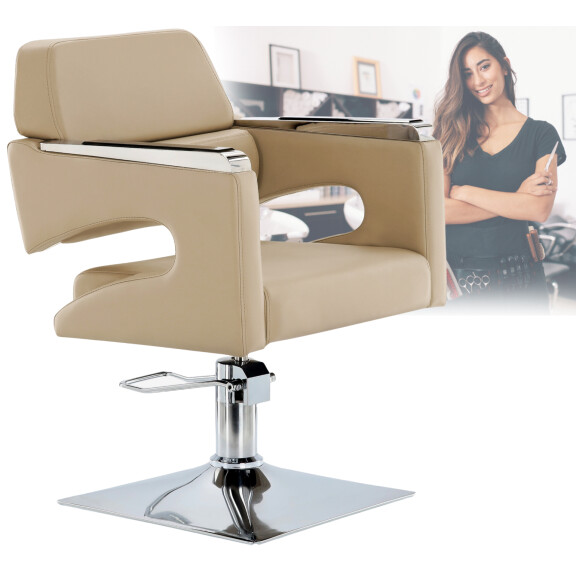 Frisörstol Gaja Grey hydrauliskt roterande till frisörsalong frisörstol