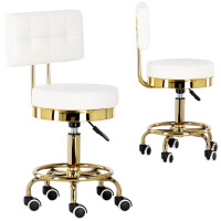 Kosmetik pall med ryggstöd frisörstol vit roterande till salongen