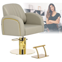 Hydraulisk frisörstol med roterande fotstöd och kromad fotstöd frisörstol Imperia