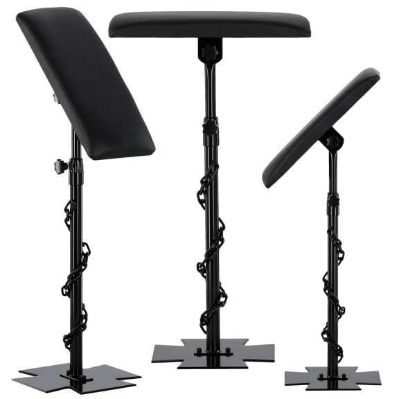 Svart armstöd med kosmetisk tatueringsbas