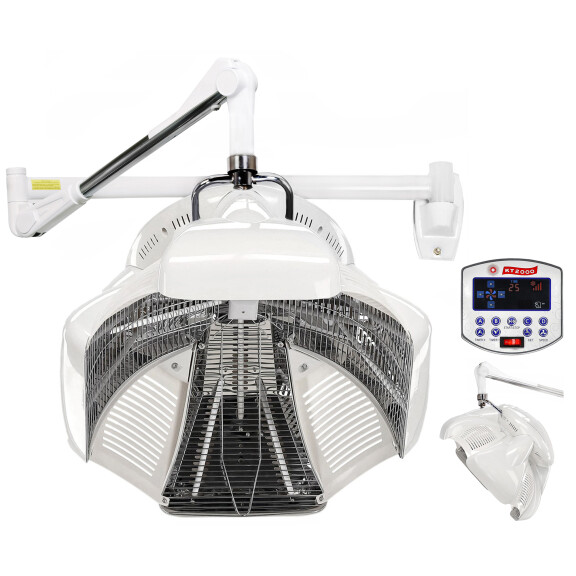 Infrazon frisör klimazon Ceres vit hängande för att påskynda förstärkning av hårvårdsbehandlingar och för att återuppbygga färgning och...