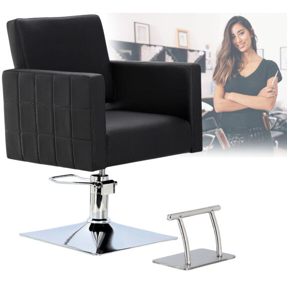 Stol frisör Tom Black hydrauliskt roterande fotstöd för frisörsalong frisörstol