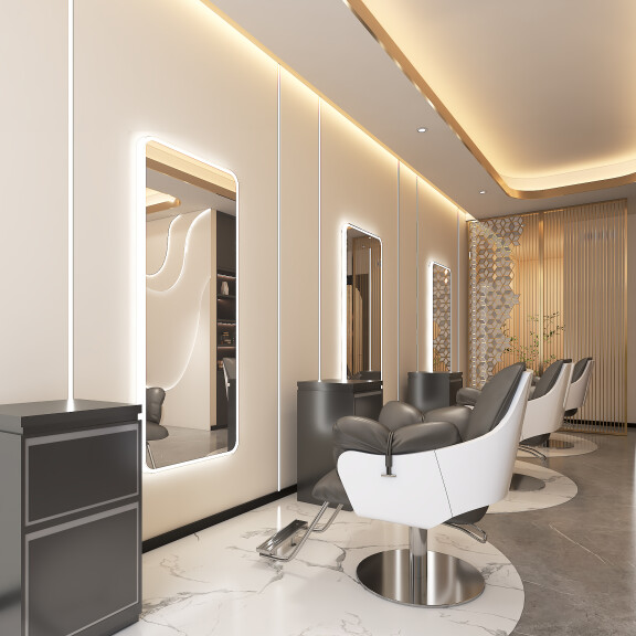 Frisörkonsol barberkonsol frisörspegel LED 170x70 PRO akryl