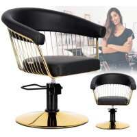 Frisörstol Zoe Gold hydrauliskt roterande för frisörsalong frisörstol