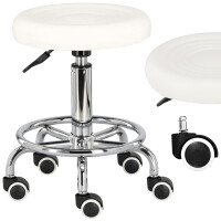 Höj- och sänkbar vit barstol med svängfunktion