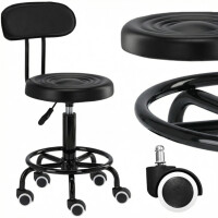 Kosmetisk rund frisörpall hocker pall svart