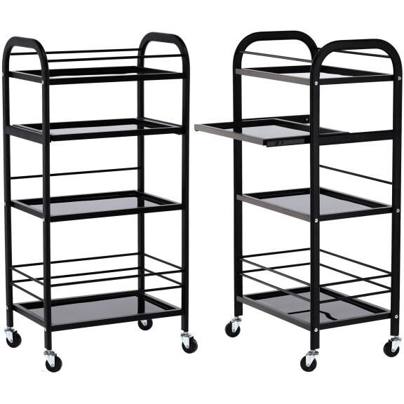 Hjälpreda kosmetisk frisör till salong 1018B universal skåp vagn bord på hjul med fyra hyllor