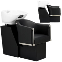 Barber tvättstation svart för barbershop frisörsalong rörlig skål keramisk mixer kran handset