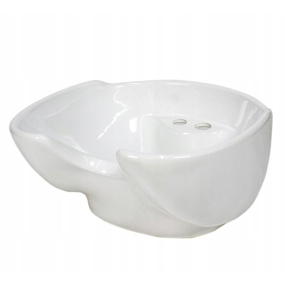 Professionell keramikskål för frisörsalong, vit