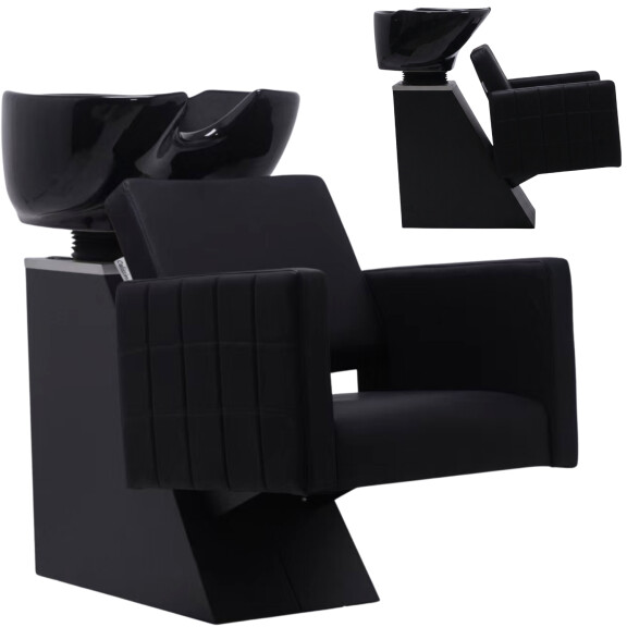 Tvätta tvättmaskin frisör barberare Tom Black till frisörsalong barberare rörlig keramikskål armatur batteri duschhuvud