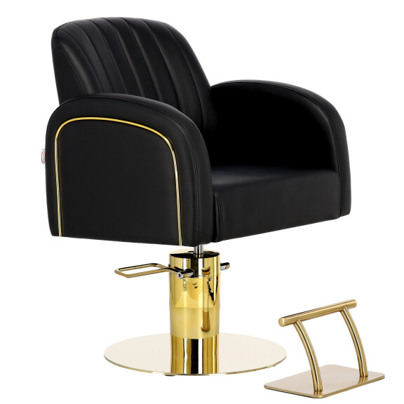 Hydraulisk frisörstol med roterande fotstöd i krom till frisörsalongen frisörstol Imperia