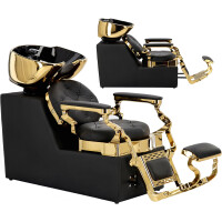 Myjna myjka frizerska barberska Bari Gold za frizerski salon pokretna keramička zdjela armatura baterija tuš.