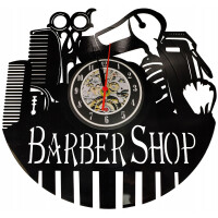 Barber shop seinäkello vinyylilevy fryjerski