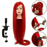 Główka treningowa Iza 90 cm punainen, lämpöhius + kahva, kampaajan harjoittelupää, harjoituspää