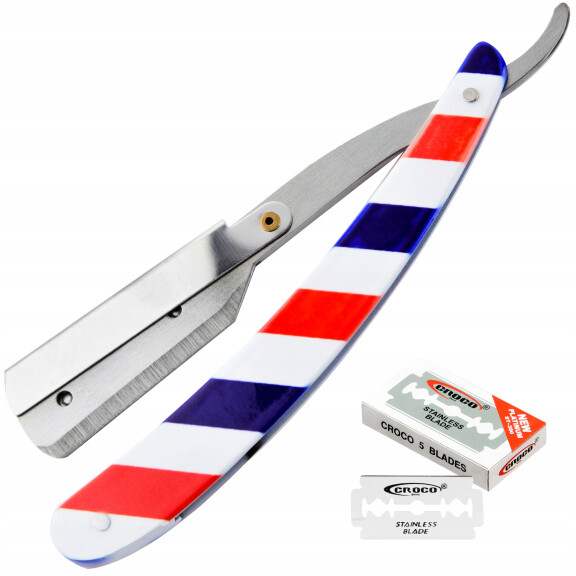 Brzytwa Fryzjerska Gepard Do Golenia RED BLUE WHITE