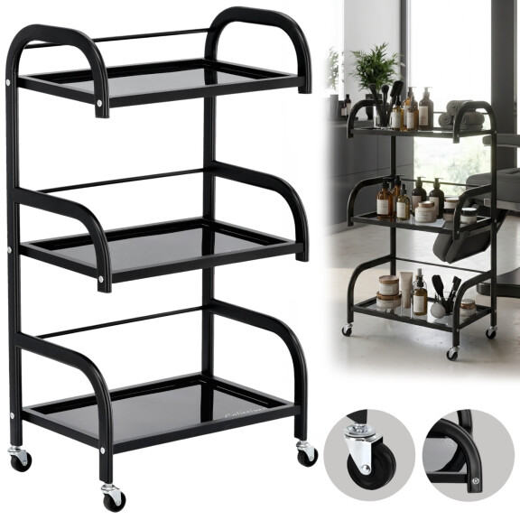 Kampaaja-apulainen väriaineiden kuljetuspöytä pyörillä ST042 kauneussalonkiin laatikollinen kaappi