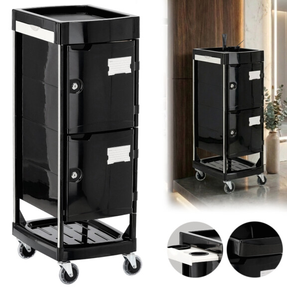 Kampaaja-apulainen väriaineiden kuljetuspöytä pyörillä X10-1 kauneussalonkiin laatikollinen kaappi