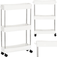 Kosmetiikka-apulainen kampaamoon universaali kaappi kärry pöytä pyörillä valkoinen HL-6413-WHITE