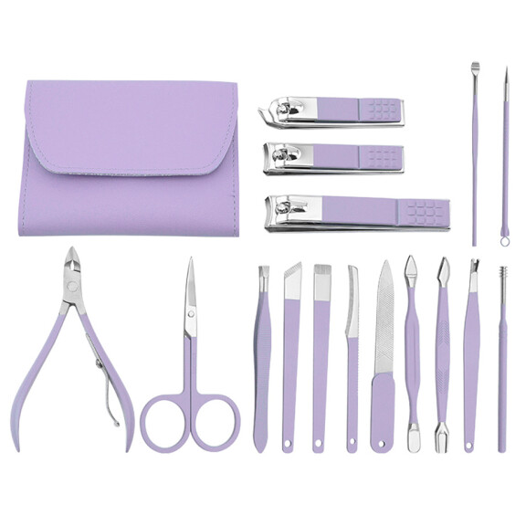 Manikyyrisetti, leikkurit, sakset, manikyyrisetti, manikyyrisarja 42069-PURPLE