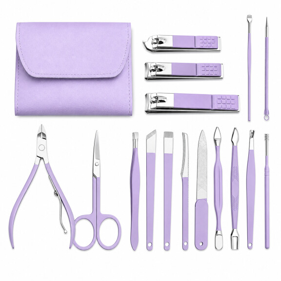 Manikyyrisetti, leikkurit, sakset, manikyyrisetti, manikyyrisarja 42069-PURPLE