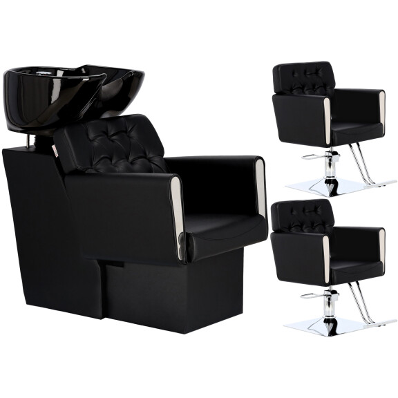 Maya set kampaajan pesupöytä ja 2 x kampaajan tuoli hydraulinen kääntyvä jakkara kampaamon salonki liikkuva kulho keraaminen sekoitin hana...