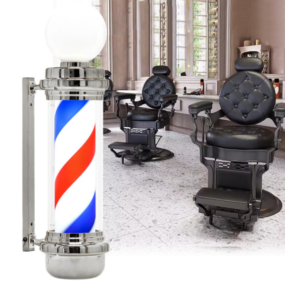 Barberin kattovalaisin pylväs merkki lamppu hopea 88cm