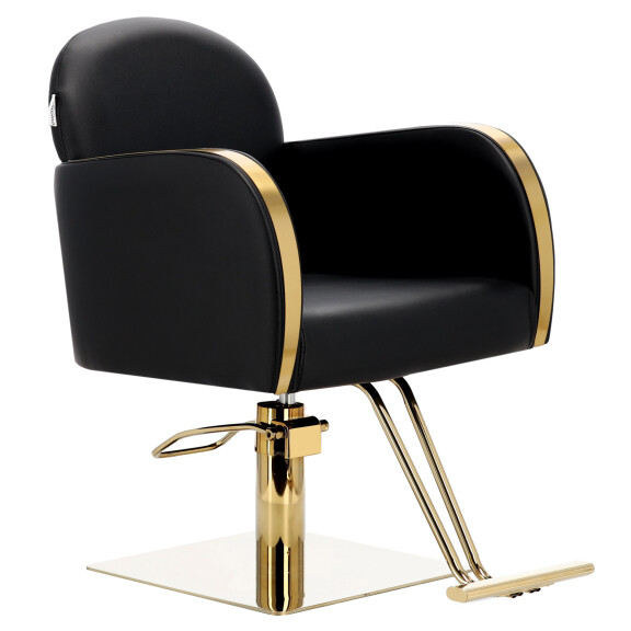 Kampaajan tuoli Zane hydraulisella pyörivällä jalustalla kromattu jalkatuki kampaajan tuoli