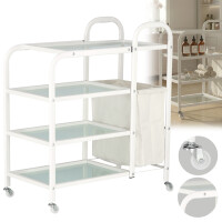 Kosmetiikka-avustaja kampaamoon universaali kaappi kärry pöytä pyörillä korilla