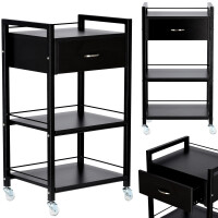 Hiustenhoitajan apuvaunu, pyörillä varustettu värjäystyöpöytä 87016B kauneushoitolaan, laatikollinen kaappi