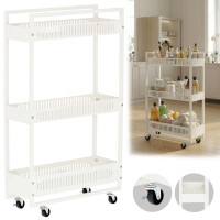 Hiustenleikkaajan apukärry kosmetiikkahoitola kylpylässä hyllyllä pyörillä liikkuva valkoinen salongissa